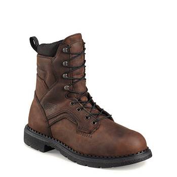 Red Wing Férfi SuperSole 8-inch Waterproof Safety Toe Munkavédelmi Bakancs Barna